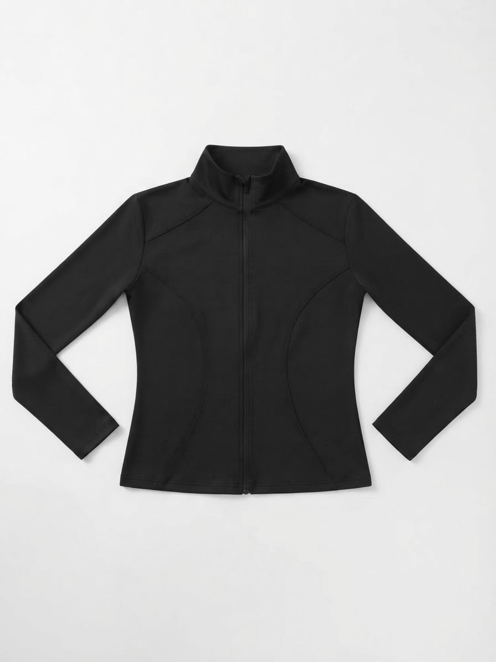 Full Zip Mock Neck Performance Track Jacket Midnight Black Gym Women Size Large